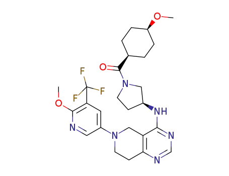 ((S)-3-(6-(6-methoxy-5-(trifluoromethyl)pyridin-3-yl)-5,6,7,8-tetrahydropyrido[4,3-d]pyrimidin-4-ylamino)pyrrolidin-1-yl)((1S,4S)-4-methoxycyclohexyl)methanone