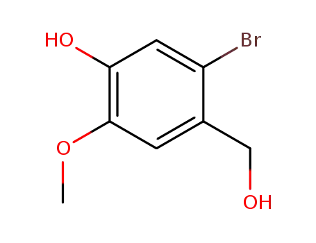 Molecular Structure of 52783-67-2 (Benzenemethanol, 2-bromo-4-hydroxy-5-methoxy-)