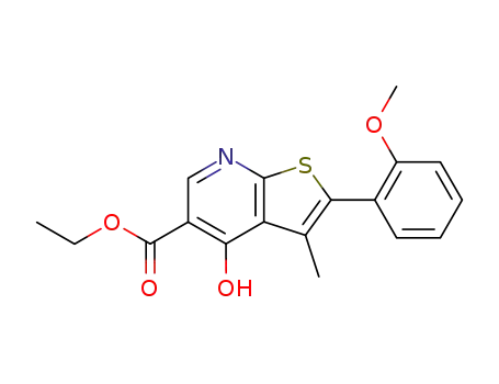 Thieno[2,3-b]pyridine-5-carboxylic acid,
4-hydroxy-2-(2-methoxyphenyl)-3-methyl-, ethyl ester