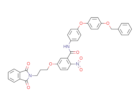 Molecular Structure of 906811-81-2 (N-[4-(4-benzyloxyphenoxy)-phenyl]-5-[3-(1,3-dioxo-1,3-dihydro-isoindol-2-yl)-propoxy]-2-nitrobenzamide)