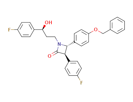 Molecular Structure of 923570-24-5 (4S-(4-benzyloxy-phenyl)-3S-(4-fluoro-phenyl)-1-[3-(4-fluoro-phenyl)-3S-hydroxy-propyl]-azetidin-2-one)