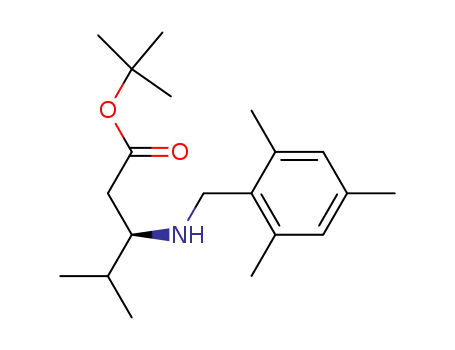 Molecular Structure of 909786-04-5 ((+)-tert-butyl 3-((mesitylmethyl)amino)-4-methylpentanoate)
