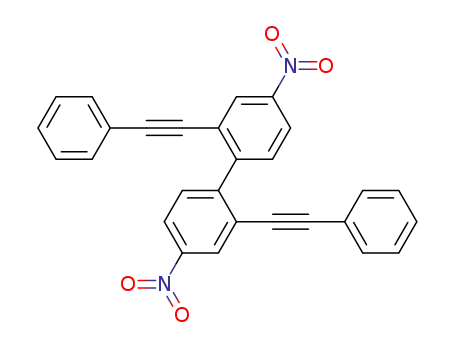 Molecular Structure of 916234-02-1 (1,1'-Biphenyl, 4,4'-dinitro-2,2'-bis(2-phenylethynyl)-)