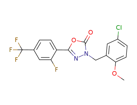 3-[(5-chloro-2-methoxy-phenyl)methyl]-5-[2-fluoro-4-(trifluoromethyl)phenyl]-1,3,4-oxadiazol-2-(3H)-one