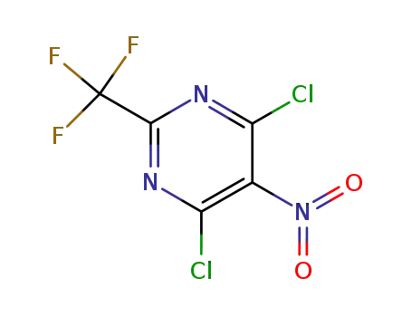 Molecular Structure of 715-46-8 (4,6-Dichloro-5-nitro-2-(trifluoromethyl)pyrimidine)