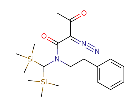 Molecular Structure of 478369-33-4 (N-bis(trimethylsilyl)methyl-N-(3-phenethyl)-2-diazo-3-oxobutanamide)