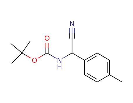 Molecular Structure of 774225-33-1 ((Cyano-p-tolyl-methyl)-carbamic acid tert-butyl ester)