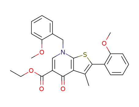 ethyl 4,7-dihydro-7-(2-methoxybenzyl)-2-(2-methoxyphenyl)-3-methyl-4-oxothieno[2,3-b]pyridine-5-carboxylate