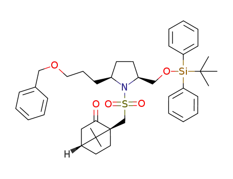 Bicyclo[2.2.1]heptan-2-one,
1-[[[(2S,5R)-2-[[[(1,1-dimethylethyl)diphenylsilyl]oxy]methyl]-5-[3-(phenyl
methoxy)propyl]-1-pyrrolidinyl]sulfonyl]methyl]-7,7-dimethyl-, (1S,4R)-