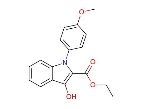 Molecular Structure of 911815-64-0 (1H-Indole-2-carboxylic acid, 3-hydroxy-1-(4-methoxyphenyl)-, ethyl ester)