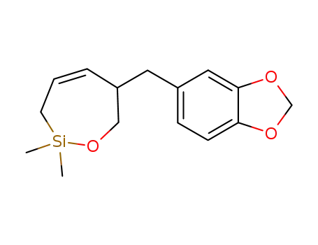 Molecular Structure of 787583-36-2 (1-Oxa-2-silacyclohept-4-ene,
6-(1,3-benzodioxol-5-ylmethyl)-2,2-dimethyl-)