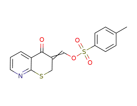 Molecular Structure of 873573-19-4 (4H-Thiopyrano[2,3-b]pyridin-4-one,
2,3-dihydro-3-[[[(4-methylphenyl)sulfonyl]oxy]methylene]-)