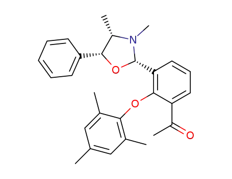 Molecular Structure of 914251-04-0 (1-[2-(2,4,6-trimethylphenoxy)-3-(2'S,4'S,5'R)-(3',4'-dimethyl-5'-phenyloxazolidin-2-yl)phenyl]ethan-1-one)