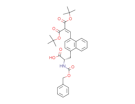 Molecular Structure of 901273-15-2 (N-(benzyloxycarbonyl)-β-(1-{4-[2',2'-bis(tert-butoxycarbonyl)vinyl]}naphthyl)-L-alanine)