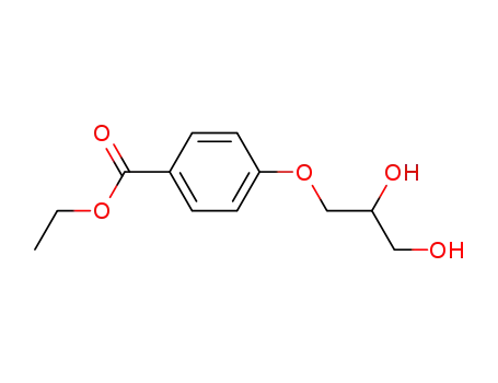 Molecular Structure of 67032-32-0 (p-(2,3-Dihydroxypropoxy)benzoic acid ethyl ester)