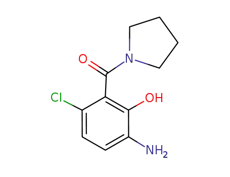 Molecular Structure of 934275-43-1 (6-amino-3-chloro-2-(1-pyrrolidinylcarbonyl)phenol)