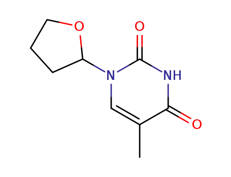 Molecular Structure of 17902-22-6 (5-methyl-1-(tetrahydrofuran-2-yl)pyrimidine-2,4(1H,3H)-dione)