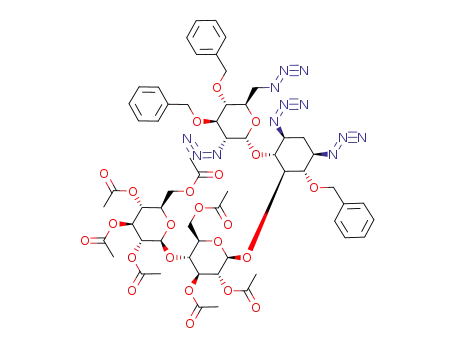 5-O-(2',3',4',6'-tetra-O-acetyl-β-D-glucopyranosyl-(1<*>4)-2,3,6-tri-O-acetyl-β-D-glucopyranosyl)-1,3,2',6'-tetraazido-6,3',4'-tri-O-benzyl neamine