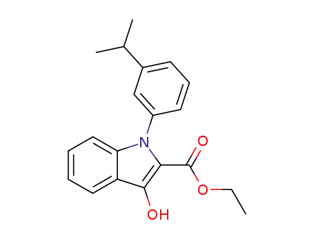 Molecular Structure of 911815-63-9 (1H-Indole-2-carboxylic acid, 3-hydroxy-1-[3-(1-methylethyl)phenyl]-,
ethyl ester)