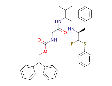 1-{1-[(1-benzyl-2-fluoro-2-phenylsulfanyl-ethyl-amino)-methyl]-2-methyl-propylamino}-2-{[(9H-fluoren-9-ylmethoxy)-hydroxymethyl]-amino}-ethanol