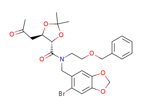 (4S,5R)-2,2-Dimethyl-5-(2-oxo-propyl)-[1,3]dioxolane-4-carboxylic acid (2-benzyloxy-ethyl)-(6-bromo-benzo[1,3]dioxol-5-ylmethyl)-amide