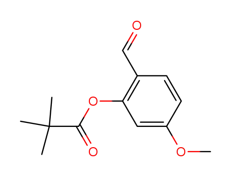 Molecular Structure of 923591-90-6 (Propanoic acid, 2,2-dimethyl-, 2-formyl-5-methoxyphenyl ester)