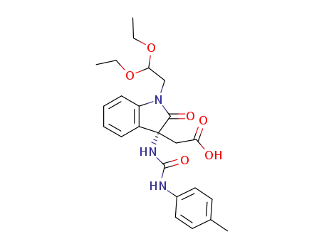 [1-(2,2-diethoxy-ethyl)-2-oxo-3-(3-<i>p</i>-tolyl-ureido)-2,3-dihydro-1<i>H</i>-indol-3-yl]-acetic acid
