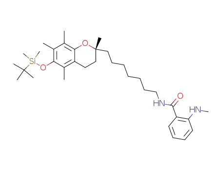 Molecular Structure of 892494-76-7 (N-{7-[(R)-6-(tert-butyl-dimethyl-silanyloxy)-2,5,7,8-tetramethyl-chroman-2-yl]-heptyl}-2-methylaminobenzamide)
