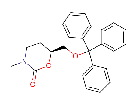 Molecular Structure of 841261-75-4 (2H-1,3-Oxazin-2-one, tetrahydro-3-methyl-6-[(triphenylmethoxy)methyl]-,
(6S)-)