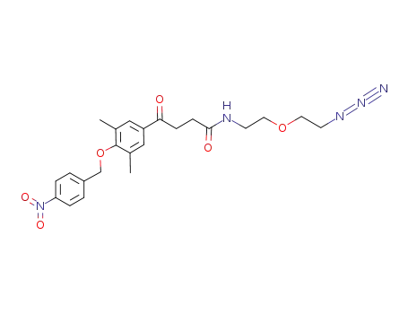 Molecular Structure of 948995-63-9 (N-[2-(2-azidoethoxy)ethyl]-4-[3,5-dimethyl-4-(4-nitrobenzyloxy)phenyl]-4-oxobutyramide)