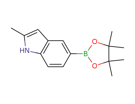 Molecular Structure of 837392-54-8 (1H-Indole, 2-methyl-5-(4,4,5,5-tetramethyl-1,3,2-dioxaborolan-2-yl)-)