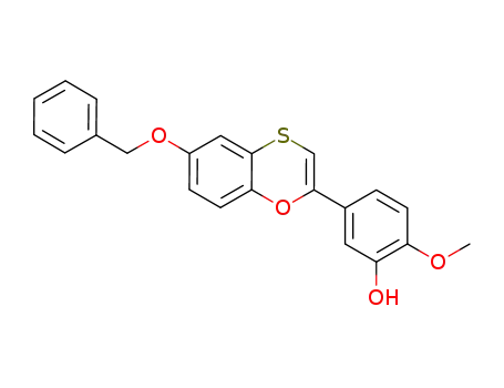 Molecular Structure of 918137-27-6 (Phenol, 2-methoxy-5-[6-(phenylmethoxy)-1,4-benzoxathiin-2-yl]-)