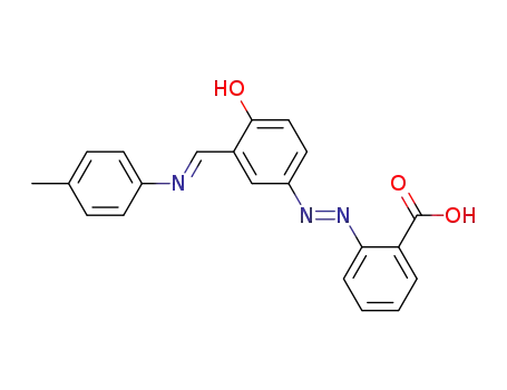 Molecular Structure of 825629-05-8 (Benzoic acid,
2-[(1E)-[4-hydroxy-3-[(E)-[(4-methylphenyl)imino]methyl]phenyl]azo]-)
