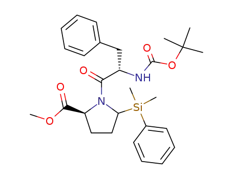 L-Proline,
N-[(1,1-dimethylethoxy)carbonyl]-L-phenylalanyl-5-(dimethylphenylsilyl)-,
methyl ester