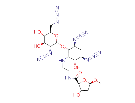 4,6-DIAZIDO-2,4,5,6-TETRADEOXY-2-[[2-[(2-DEOXY-1-O-METHYL-D-ERYTHRO-PENTOFURANURONOYL)AMINO]ETHYL]AMINO]-3-O-(2,6-DIAZIDO-2,6-DIDEOXY-D-GLUCOPYRANOSYL)-D-MYO-INOSITOL