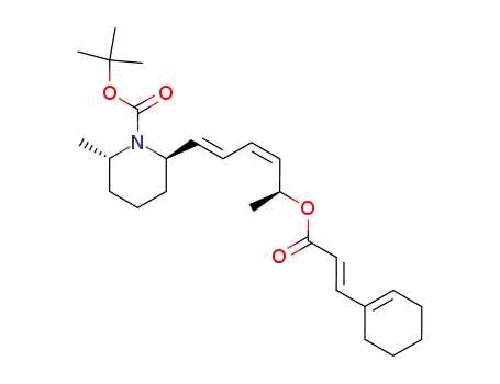 1-Piperidinecarboxylic acid,
2-[(1E,3Z,5S)-5-[[(2E)-3-(1-cyclohexen-1-yl)-1-oxo-2-propenyl]oxy]-1,3-
hexadienyl]-6-methyl-, 1,1-dimethylethyl ester, (2R,6S)-