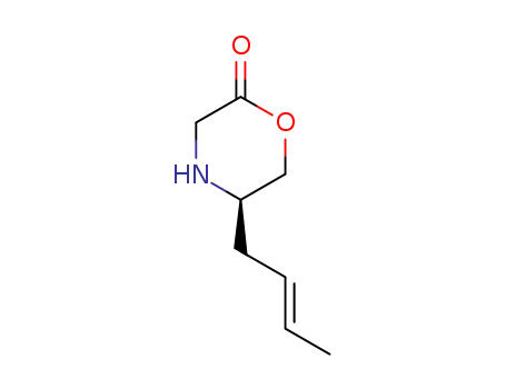 Molecular Structure of 863554-80-7 (2-Morpholinone,  5-(2E)-2-butenyl-  (9CI))