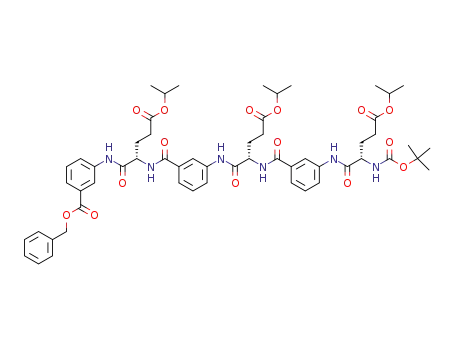 3-[(S)-2-(3-{(S)-2-[3-((S)-2-tert-Butoxycarbonylamino-4-isopropoxycarbonyl-butyrylamino)-benzoylamino]-4-isopropoxycarbonyl-butyrylamino}-benzoylamino)-4-isopropoxycarbonyl-butyrylamino]-benzoic acid benzyl ester