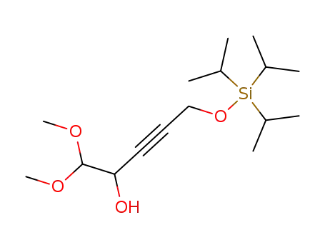 Molecular Structure of 151074-01-0 ((+/-)-1,1-dimethoxy-5-(triisopropylsiloxy)pent-3-yn-2-ol)