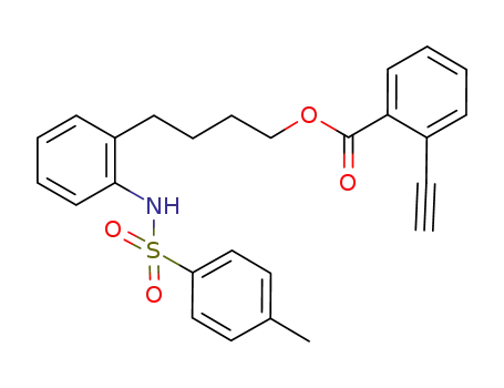 Molecular Structure of 953395-39-6 (4-(2-(4-methylphenylsulfonamido)phenyl)butyl 2-ethynylbenzoate)