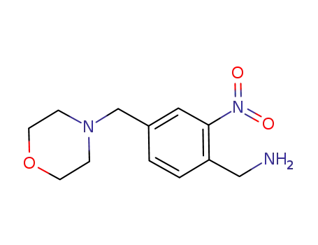 Molecular Structure of 630410-24-1 (Benzenemethanamine, 4-(4-morpholinylmethyl)-2-nitro-)