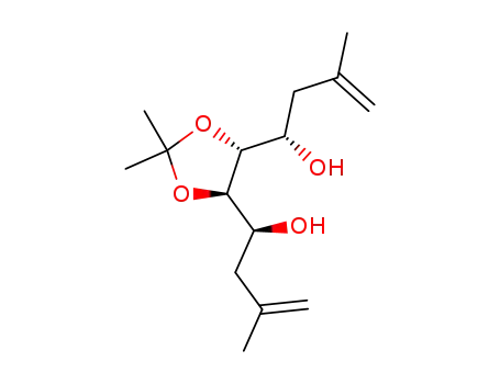 Molecular Structure of 387392-14-5 ((1S)-1-{(4R,5R)-5-[(1S)-1-hydroxy-3-methyl-3-butenyl]-2,2-dimethyl-1,3-dioxolan-4-yl}-3-methyl-3-buten-1-ol)