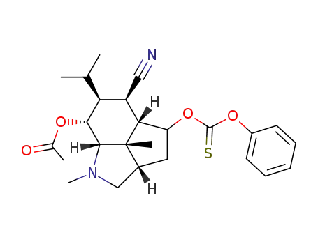 Acetic acid (2aS,4aS,5R,6S,7R,7aS,7bS)-5-cyano-6-isopropyl-1,7b-dimethyl-4-phenoxythiocarbonyloxy-decahydro-cyclopenta[cd]indol-7-yl ester