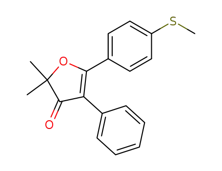 Molecular Structure of 301693-52-7 (2,2-dimethyl-5-(4-(methylthio)phenyl)-4-phenylfuran-3(2H)-one)