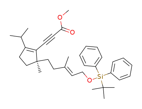 {(S)-5-[(E)-5-(tert-Butyl-diphenyl-silanyloxy)-3-methyl-pent-3-enyl]-2-isopropyl-5-methyl-cyclopent-1-enyl}-propynoic acid methyl ester