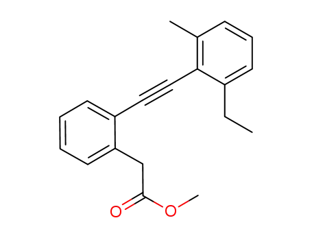 Molecular Structure of 952594-48-8 (methyl 2-(2-((2-ethyl-6-methylphenyl)ethynyl)phenyl)acetate)