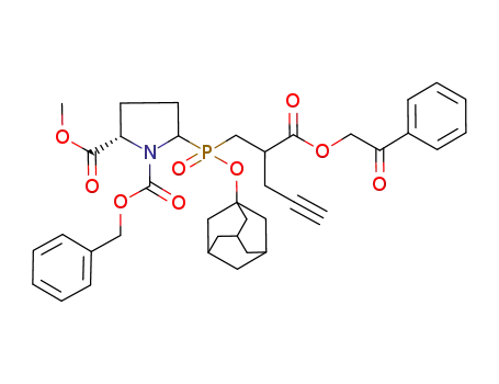 1-benzyl 2-methyl (2S)-5-((1-adamantyloxy){2-[(2-oxo-2-phenylethoxy)carbonyl]-4-pentynyl}phosphoryl)tetrahydro-1H-pyrrole-1,2-dicarboxylate
