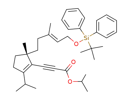 {(S)-5-[(E)-5-(tert-Butyl-diphenyl-silanyloxy)-3-methyl-pent-3-enyl]-2-isopropyl-5-methyl-cyclopent-1-enyl}-propynoic acid isopropyl ester