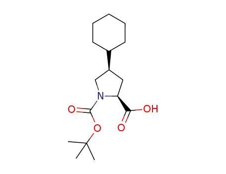 Molecular Structure of 934470-83-4 ((2S,4R)-Boc-4-cyclohexyl-pyrrolidine-2-carboxylic acid)