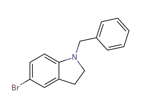 Molecular Structure of 18359-64-3 (1H-Indole, 5-bromo-2,3-dihydro-1-(phenylmethyl)-)